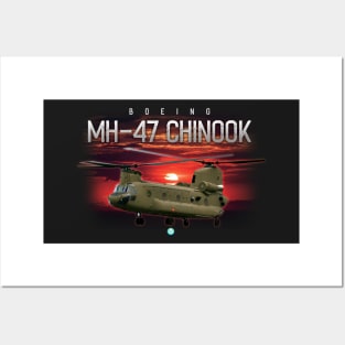 MH47 Chinook Helicopter Crew Gift Posters and Art